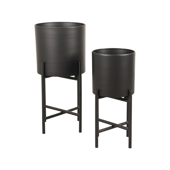 Label51 Set Plantenstandaards 23x23x50 cm - Zwart - Metaal-Plantenstandaards-LABEL51