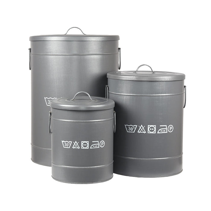 Label51 Wasmand - Grijs - Metaal - L-Opbergdozen en manden-LABEL51