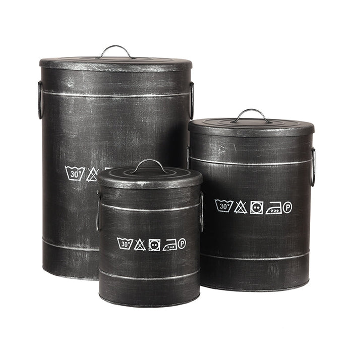 Label51 Wasmand - Zwart - Metaal - S-Opbergdozen en manden-LABEL51