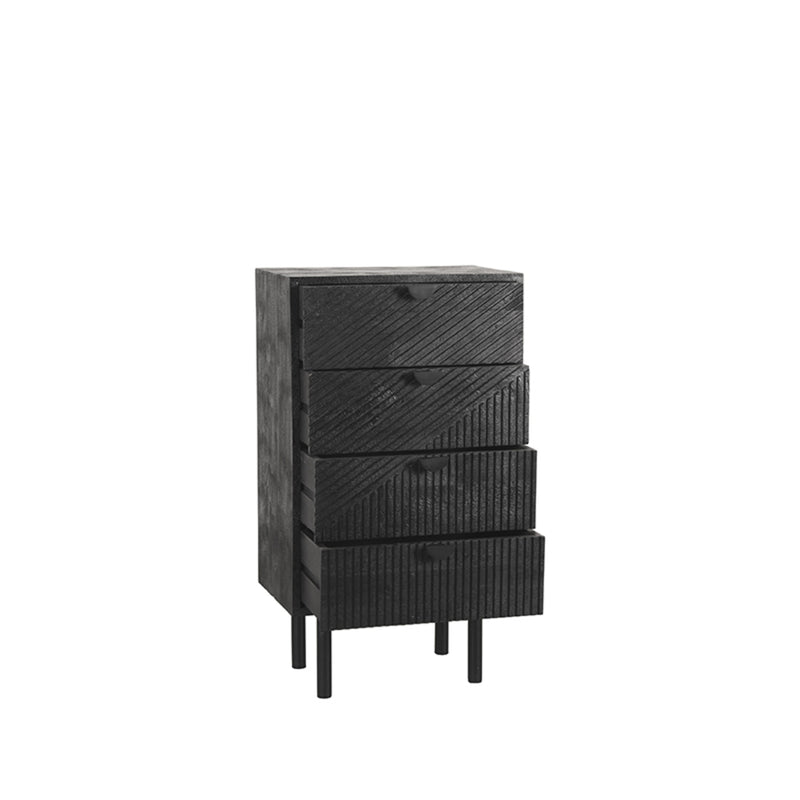 Ladekast Cotia Zwart Mangohout 50 cm 50x30x90 cm-Ladenkasten-LABEL51