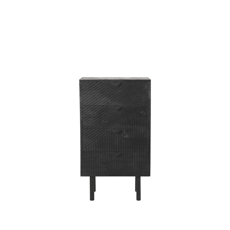 Ladekast Cotia Zwart Mangohout 50 cm 50x30x90 cm-Ladenkasten-LABEL51