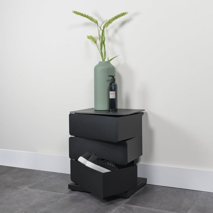 Ladekast JOEY 3 Staal Zwart 37x26x45cm Spinder Design-Ladenkasten-Spinder