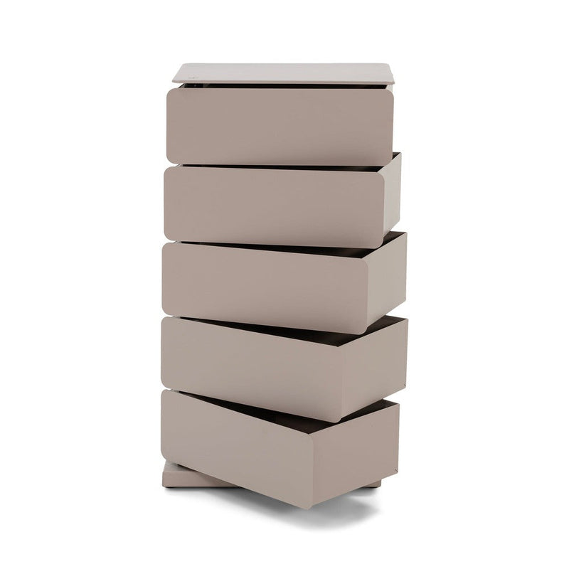 Ladekast JOEY 5 Staal Silky Taupe 37x26x72.5cm Spinder Design-Ladenkasten-Spinder