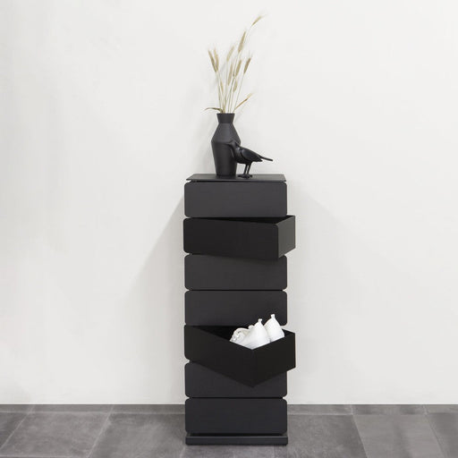 Ladekast JOEY 7 Staal Zwart 37x26x99cm Spinder Design-Ladenkasten-Spinder