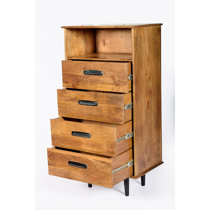 Ladenkast Ayleen Mangohout Naturel hout 60x45x120 cm-Ladenkasten-Livingfurn