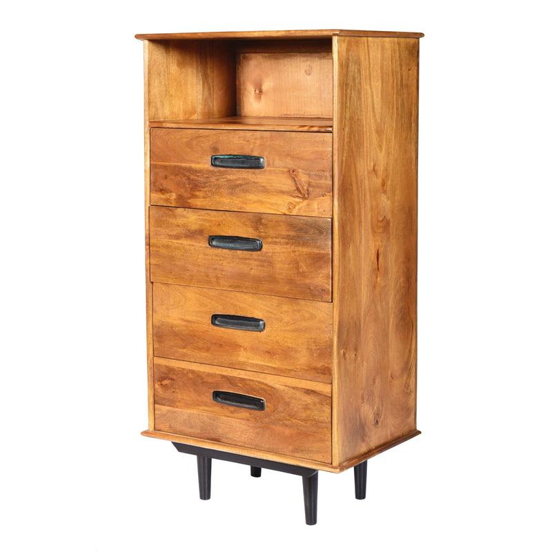 Ladenkast Ayleen Mangohout Naturel hout 60x45x120 cm-Ladenkasten-Livingfurn