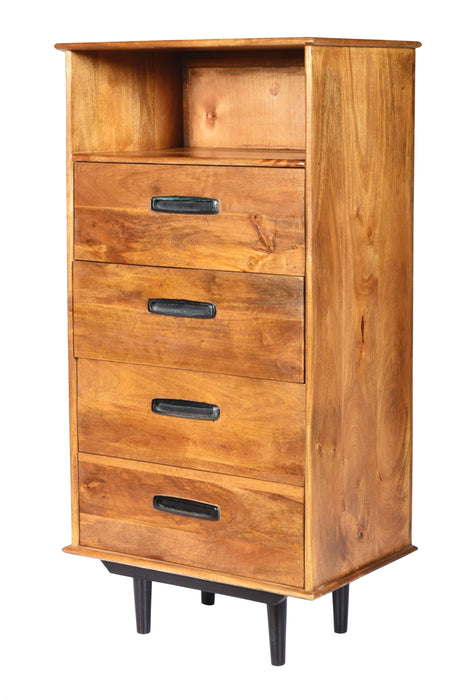 Ladenkast Ayleen Mangohout Naturel hout 60x45x120 cm-Ladenkasten-Livingfurn