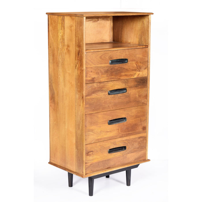 Ladenkast Ayleen Mangohout Naturel hout 60x45x120 cm-Ladenkasten-Livingfurn
