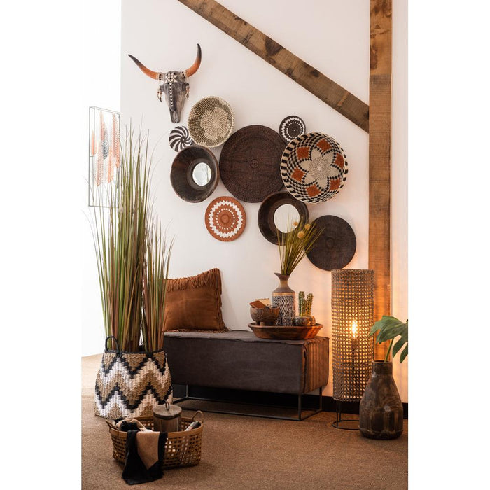 Lamp Bruin Mirror Rond 35 cm-Spiegels-J-Line