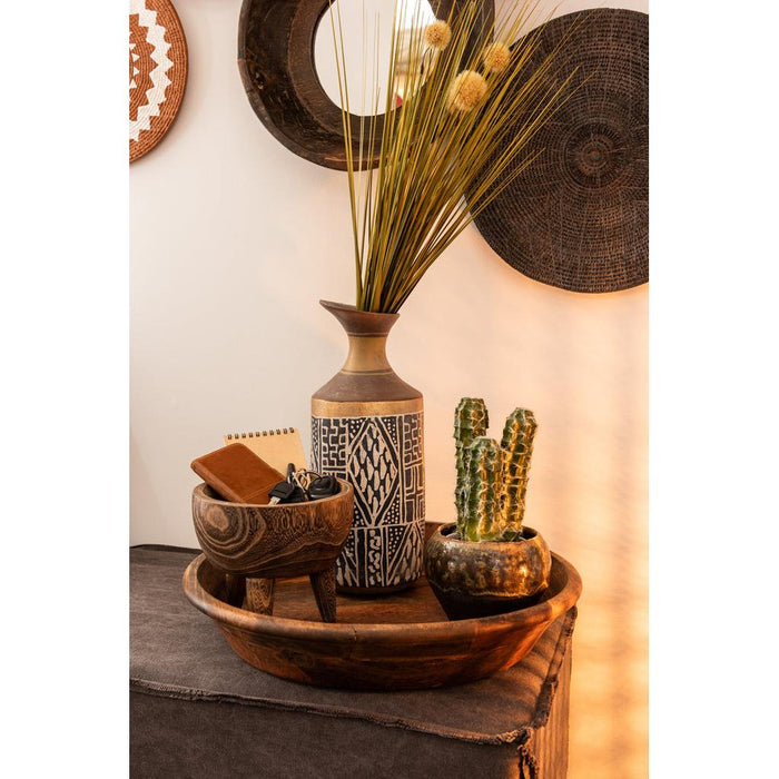 Lamp Bruin Mirror Rond 35 cm-Spiegels-J-Line