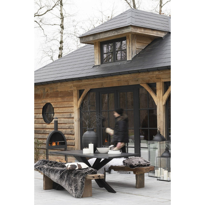 Lamp Bruin Recycled hout 38 cm-Lichtbronnen-J-Line