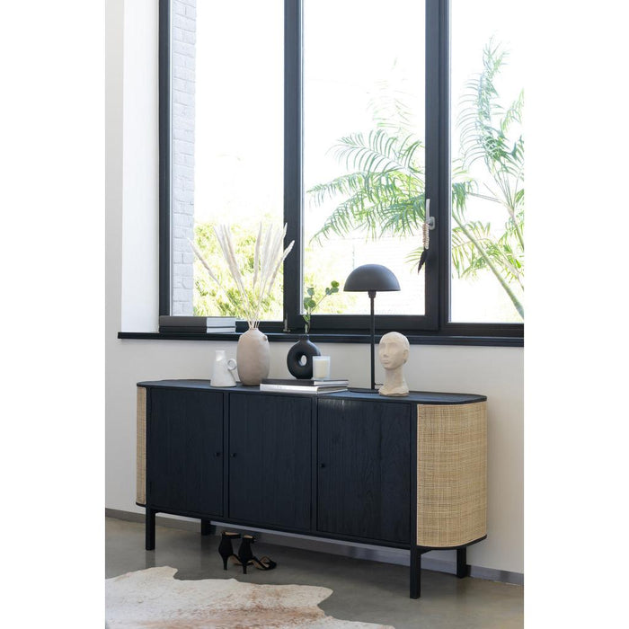 Lamp Zwart Mindi hout 46 cm-Tafellampen-J-Line