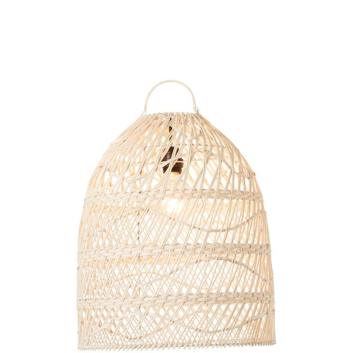 Hanglamp Lampenkap Waves Rotan Wit 40x40x45 cm-Hanglampen-J-Line