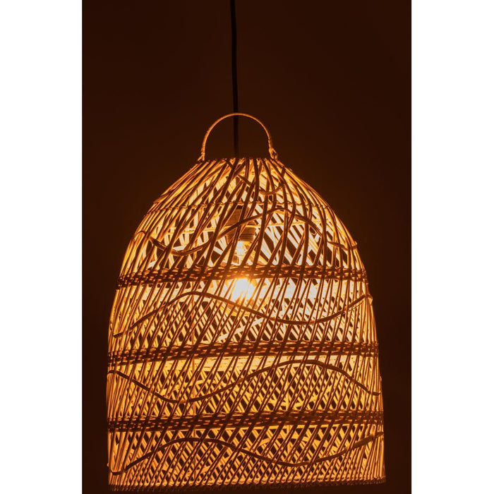 Hanglamp Lampenkap Waves Rotan Wit 40x40x45 cm-Hanglampen-J-Line