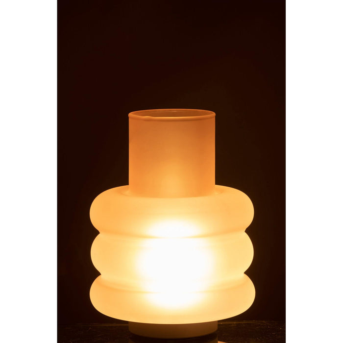 Ledlamp Rings Glas Roze 17 cm-Tafellampen-J-Line
