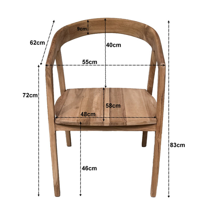 Tuinstoel Lenzo Teakhout Naturel