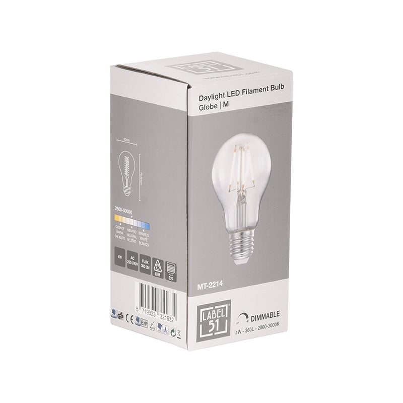 Lichtbron Daglicht Kooldraadlamp Helder Glas 6x6x10.8 cm-Lichtbronnen-LABEL51