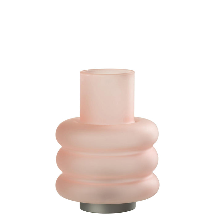 Lichtbron Rings Glas Roze 17 cm 17x17x24 cm-Lichtbronnen-J-Line