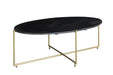 Livingfurn Anthony black/brass - Zwart, Goud - Metaal-Eettafels-Livingfurn