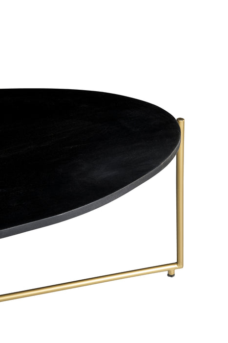 Livingfurn Anthony black/brass - Zwart, Goud - Metaal-Eettafels-Livingfurn