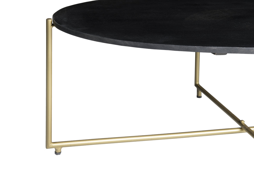 Livingfurn Anthony black/brass - Zwart, Goud - Metaal-Eettafels-Livingfurn
