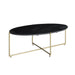 Livingfurn Anthony black/brass - Zwart, Goud - Metaal-Eettafels-Livingfurn