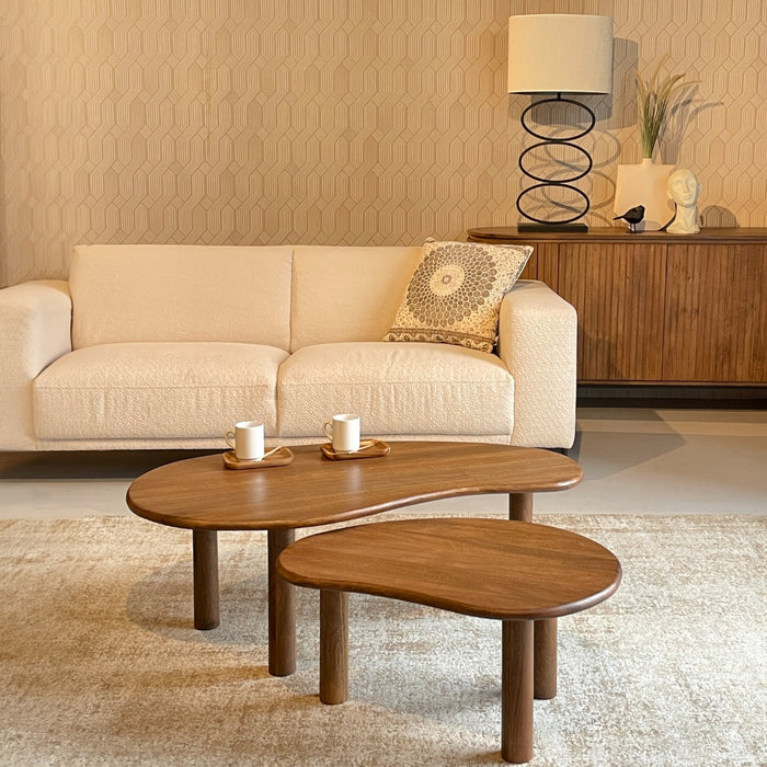 Livingfurn Brix Nubi set of 2 - Naturel - Mangohout-Eettafels-Livingfurn