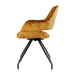 Livingfurn Capp Oker Velvet - Metaal-Eetkamerstoelen-Livingfurn