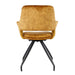 Livingfurn Capp Oker Velvet - Metaal-Eetkamerstoelen-Livingfurn