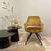 Livingfurn Capp Oker Velvet - Metaal-Eetkamerstoelen-Livingfurn