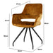 Livingfurn Capp Oker Velvet - Metaal-Eetkamerstoelen-Livingfurn