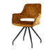 Livingfurn Capp Oker Velvet - Metaal-Eetkamerstoelen-Livingfurn