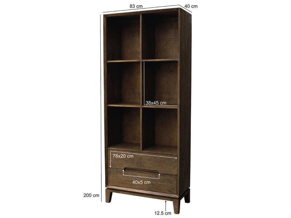 Livingfurn Cortez 83 cm - Bruin - Mangohout-Opbergkasten-Livingfurn