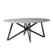 Livingfurn DT- Marble Oval Web White 200cm - Zwart - Metaal-Eettafels-Livingfurn