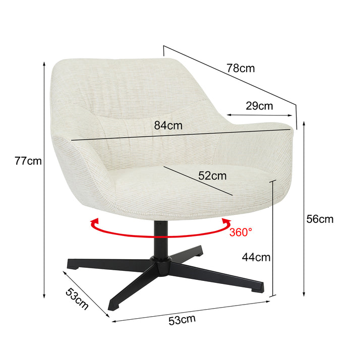 Livingfurn Daphne Sand - Beige - Metaal-Fauteuils-Livingfurn