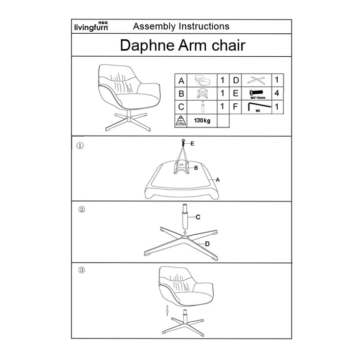 Livingfurn Daphne Sand - Beige - Metaal-Fauteuils-Livingfurn