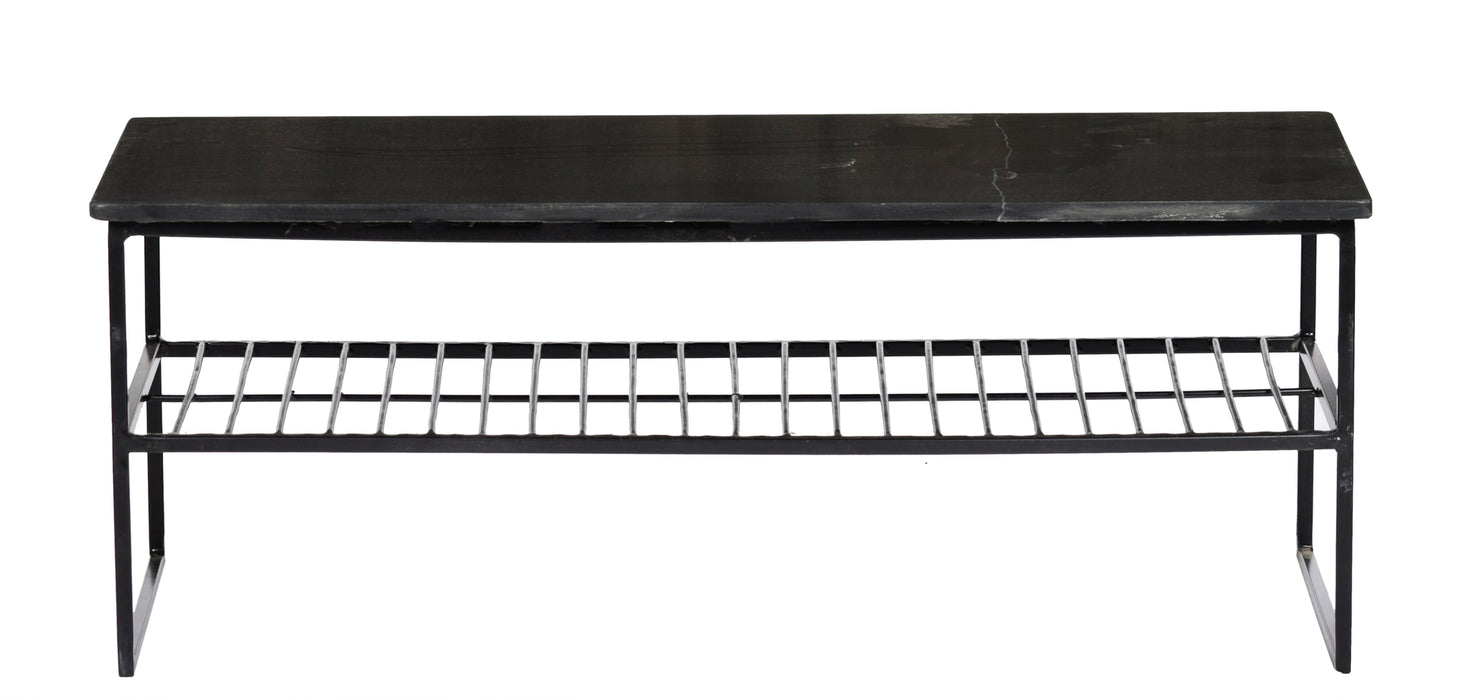 Livingfurn Dian Marble Black Black 90cm - Zwart - Metaal-Eettafels-Livingfurn