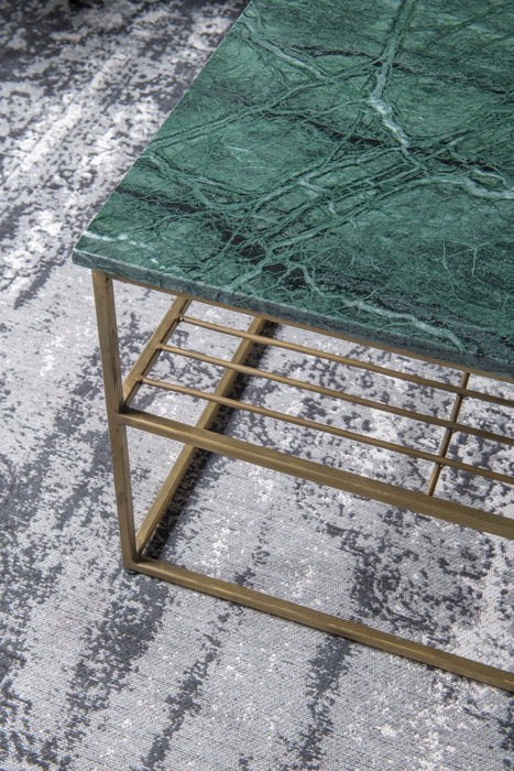 Livingfurn Dian Marble Green Gold 55cm - Groen, Goud - Metaal-Eettafels-Livingfurn