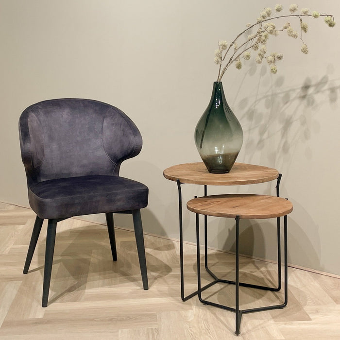 Livingfurn Donna Anthracite Velvet - Antraciet - Metaal-Decoratie & Accessoires-Livingfurn