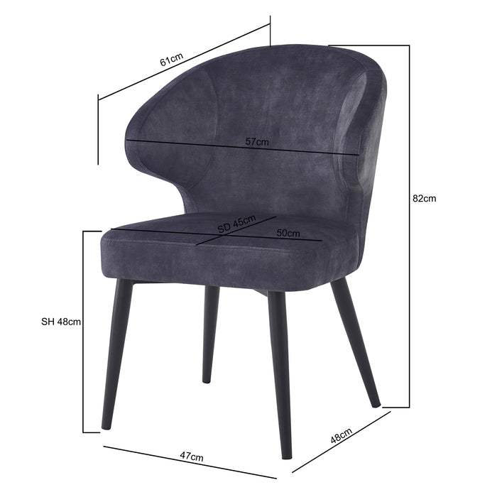 Livingfurn Donna Anthracite Velvet - Antraciet - Metaal-Decoratie & Accessoires-Livingfurn