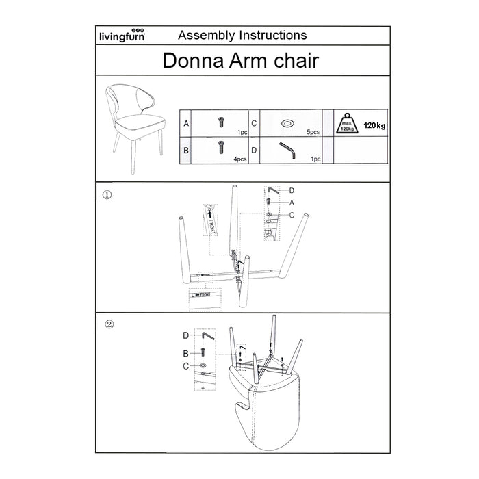Livingfurn Donna Anthracite Velvet - Antraciet - Metaal-Decoratie & Accessoires-Livingfurn