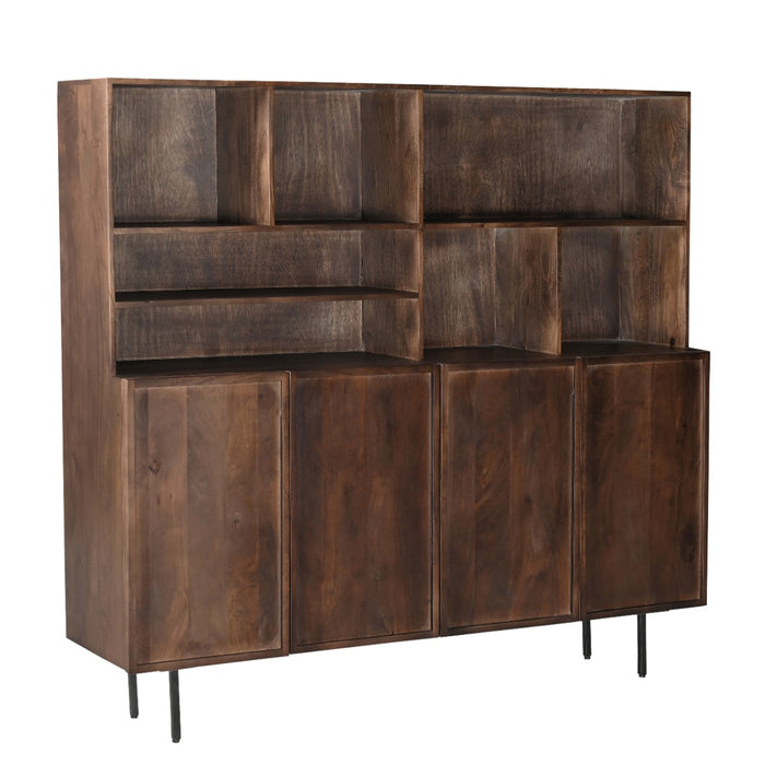 Livingfurn Elan Brown 180cm - Bruin - Metaal-Opbergkasten-Livingfurn