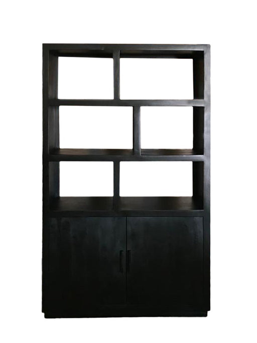 Livingfurn Jaxx Black 120cm - Zwart - Mangohout-Vakkenkasten-Livingfurn