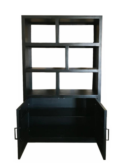 Livingfurn Jaxx Black 120cm - Zwart - Mangohout-Vakkenkasten-Livingfurn