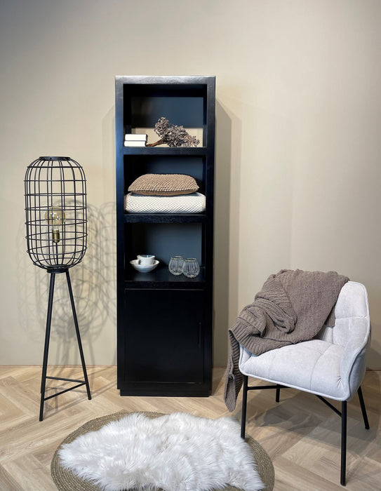 Livingfurn Jaxx Black 60cm - Zwart - Mangohout-Vakkenkasten-Livingfurn