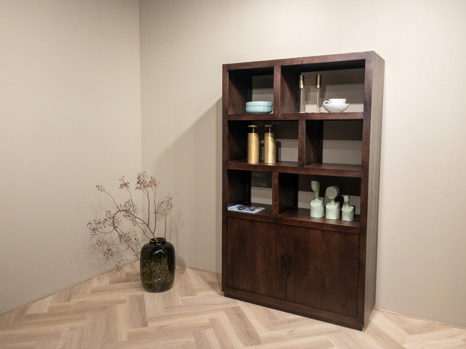 Livingfurn Jaxx Brown 120cm - Bruin - Mangohout-Vakkenkasten-Livingfurn