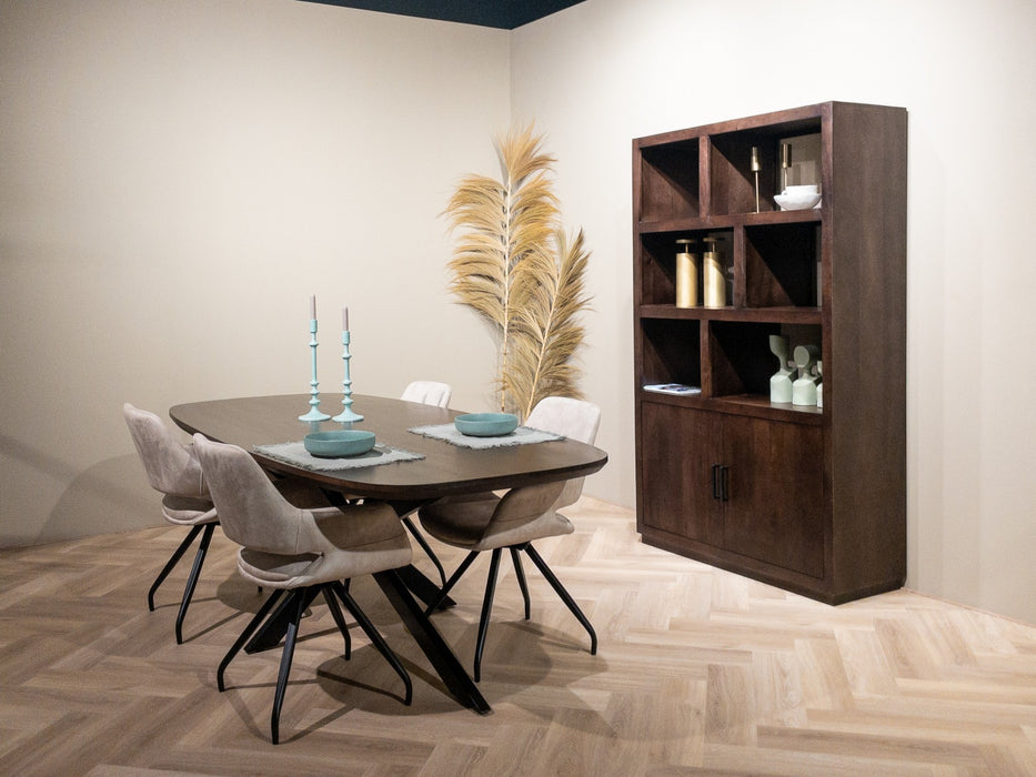 Livingfurn Jaxx Brown 120cm - Bruin - Mangohout-Vakkenkasten-Livingfurn