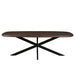 Livingfurn Jesper Danish Oval Brown 210cm - Bruin - Metaal-Eettafels-Livingfurn