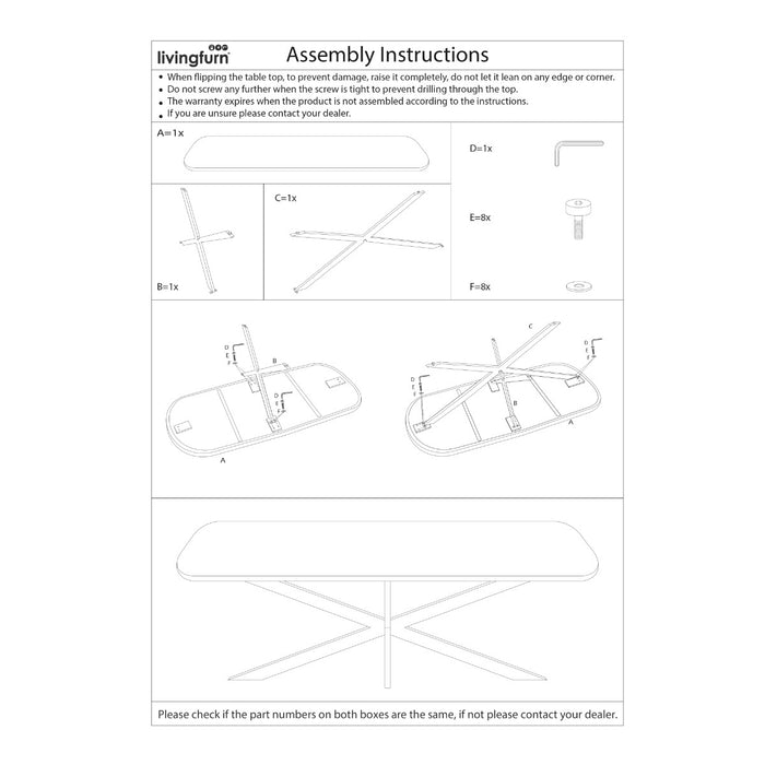 Livingfurn Jesper Danish Oval Brown 230 cm - Bruin - Metaal-Eettafels-Livingfurn