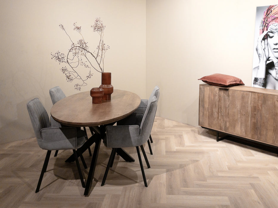 Livingfurn Jesper Oval 210 cm - Naturel - Metaal-Eettafels-Livingfurn